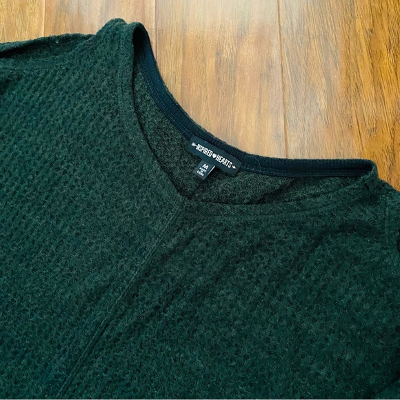 Inspired Hearts Waffle Knit Top Medium - Picture 3 of 8